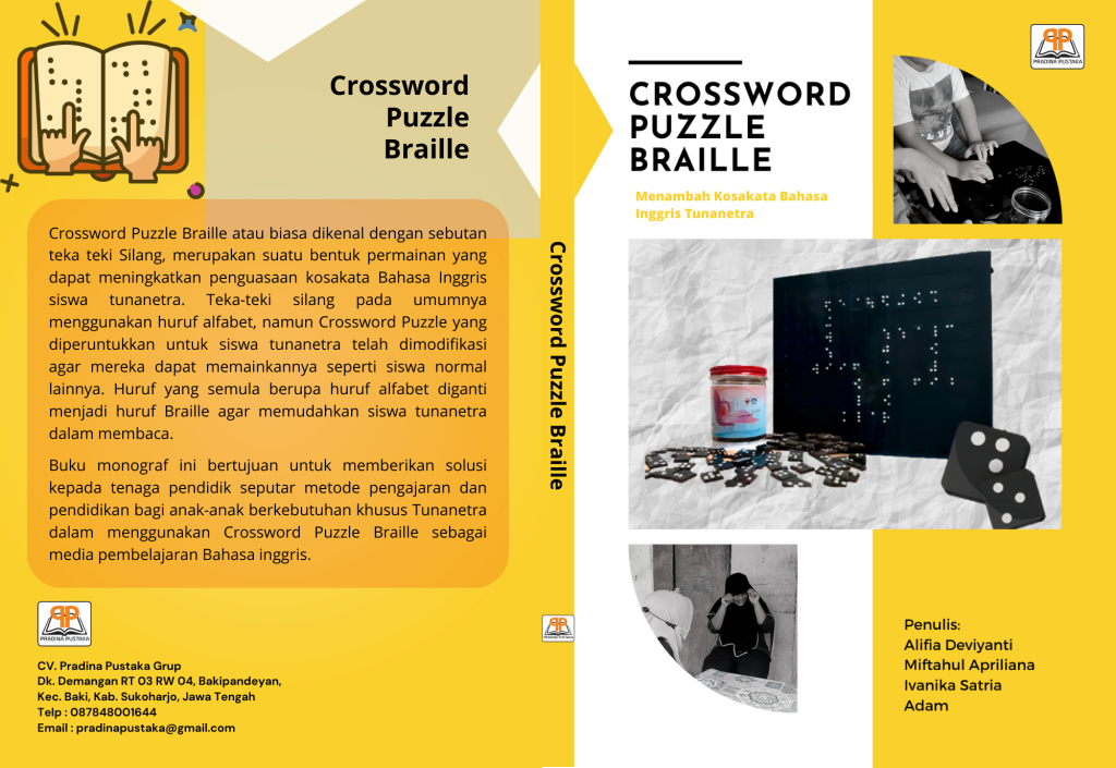 Crossword Puzzle Braille Menambah Kosakata Bahasa Inggris Penerbit Pradina Pustaka